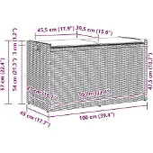 vidaXL Buitenbank met opbergruimte en kussen, grijs, 100 cm