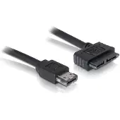 DeLOCK Power over eSATA (eSATAp) naar Slim SATA kabel voor Slimline SATA drives (5V) - SATA300 - 3 Gbit/s / zwart - 0,50 meter