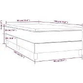 vidaXL Boxspring met matras stof blauw 90x190 cm