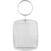 Combicraft Plexiglas sleutelhanger blanco rechthoek groot 41x52mm - 50 stuks