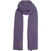 Knit Factory Jamie Gebreide Sjaal Dames - Herfst- & Wintersjaal - Langwerpige sjaal - Wollen sjaal - Dames sjaal - Violet - Paars - 200x45 cm