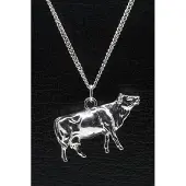 MOOYE ® - Collectie Zilveren Koe massief groot ketting hanger