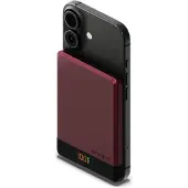 Cygnett MagSlim, 5000 mAh, Draadloos opladen, Kleur: kersenrood