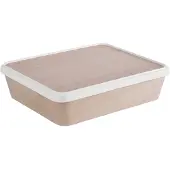 Aps Lunchbox SERVING BOX L, 300 x 250 x 80 mm, wit/beige Materiaal: melamine/silicone, deksel en doos, Opbergblikken, Beige