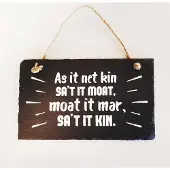 Paper Dreams Spreukbord Fries As It Net Kin 25 Cm Leisteen Zwart