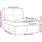 vidaXL Boxspring met matras stof blauw 140x190 cm