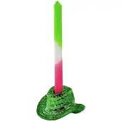 House Vitamin Candle holder cowboy hat- green 13,5x11x7 cm
