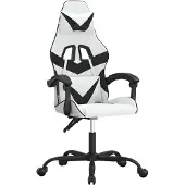 vidaXL Gamestoel kunstleer wit en zwart