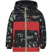 Protest ski-jas Trick TD zwart/rood Skijack Jongens Polyester Capuchon - maat 104