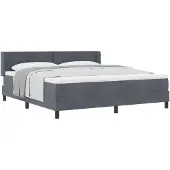 vidaXL Boxspringbed met hoofdeinde, donkergrijs, 200 x 180 cm, fluweel