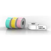Kodak Label Era – Set van 12 rollen zelfklevend papier (9 wit, 1 roze, 1 groen, 1 geel) voor M50-printer – Ideaal voor duurzame en kleurrijke etiketten, eenvoudig in gebruik