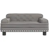 vidaXL Hondenmand 70x45x30 cm kunstleer grijs