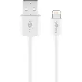 Goobay Lightning naar USB 2m Wit [Apple MFI gecertificeerd Sync- / oplaadkabel / datakabel]