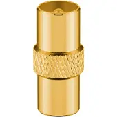 Goobay IEC (m) - IEC (v/m) coaxkabel | recht | verguld | zwart | 5 meter