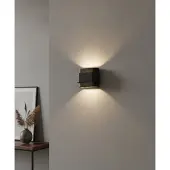 Artdelight Wandlamp Metz L 20 cm gips zwart