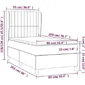 vidaXL Boxspring met matras stof crèmekleurig 90x200 cm