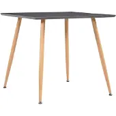 vidaXL Eettafel 80,5x80,5x73 cm MDF grijs en eikenkleurig