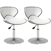 vidaXL Eetkamerstoelen 2 st kunstleer wit