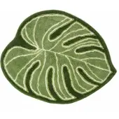 Homescapes Badmat Blad 65 x 80 cm - Groene Badmat, 100% Katoen