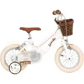 Aurelia Retro Meisjesfiets 12 Inch Wit met Zijwieltjes – Meisjesfiets 3-5 Jaar