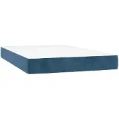 vidaXL Pocketveringmatras, medium, donkerblauw, 120x210x20 cm, fluweel