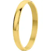 Lucardi Stalen armband bangle goldplated 8mm