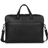 Bugatti Black Koffer Leer 38 cm Laptop compartiment zwart