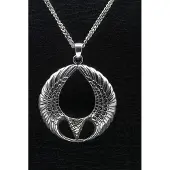 MOOYE ® - Collectie Zilveren Arend in vleugelring ketting hanger