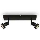 Briloner LED-plafondlamp, plafondlamp, spots, scharnierend, 5W, 2xGU10, zwart,