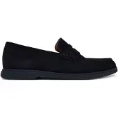 BOSS Suède loafers met logo-inkeping