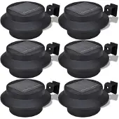 vidaXL 6 x buitenlamp, zonne-energie set, hekverlichting, zwart