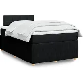 vidaXL Boxspringbed met matras, zwart, 120x200 cm, stof