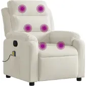 vidaXL Massagestoel verstelbaar fluweel crèmekleurig