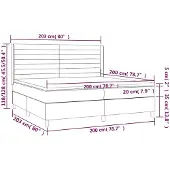 vidaXL Boxspring met matras fluweel lichtgrijs 200x200 cm