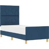 vidaXL Bedframe met hoofdeinde, blauw, 80 x 200 cm, stof