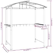 vidaXL Grillpaviljoen met zijplanken, antraciet, 210x114x230 cm, staal