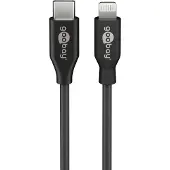 Goobay USB-C naar Lightning-USB-C oplaadkabel zwart (1 meter, 123accu huismerk)