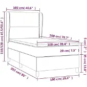 vidaXL Boxspringbed met matras, blauw, 100x200 cm, met stoffen bekleding
