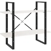 vidaXL Boekenkast met 2 schappen 80x30x70 cm massief grenenhout wit