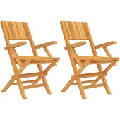vidaXL Klapstoelen, 2 stuks, 55 x 61 x 90 cm, massief teakhout