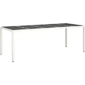 vidaXL Tuintafel 250x100x75 cm poly rattan en gehard glas wit