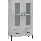 vidaXL Hoge kast, betonkleur, 69,5 x 31 x 115 cm, houtvezelplaat