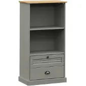 vidaXL Boekenkast VIGO 60x35x114,5 cm massief grenenhout grijs