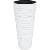 vidaXL Plantenbak met uitneembare bak geribbeld 18/45 L PP wit