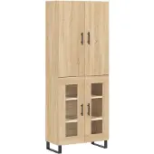 vidaXL Hoge kast 69,5x34x180 cm bewerkt hout sonoma eikenkleurig