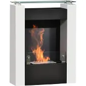 HOMCOM Ethanol Haard - Staal - 60x20x79cm -Wit