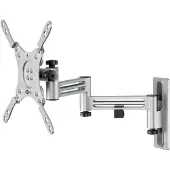 Goobay 71989 Basic TV-wandhouder Caravan FULLMOTION (M), zilver - Beugel voor televisies van 13 tot 43 inch (33 – 109 cm), max. 15 kg, volledig verstelbaar: kantelbaar, draaibaar, tot 3