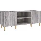 vidaXL Platenkast 121x38x48 cm bewerkt hout grijs sonoma eikenkleurig