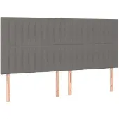 vidaXL Hoofdbord donkergrijs 180x5x118/128 cm Stof