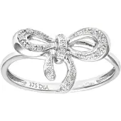Diamant L'Eternel Ring 'Ring aus 375 Weißgold mit 0.05 Karat Diamant' zilver